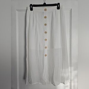 NWOT A.Byer White Button-Down Skirt